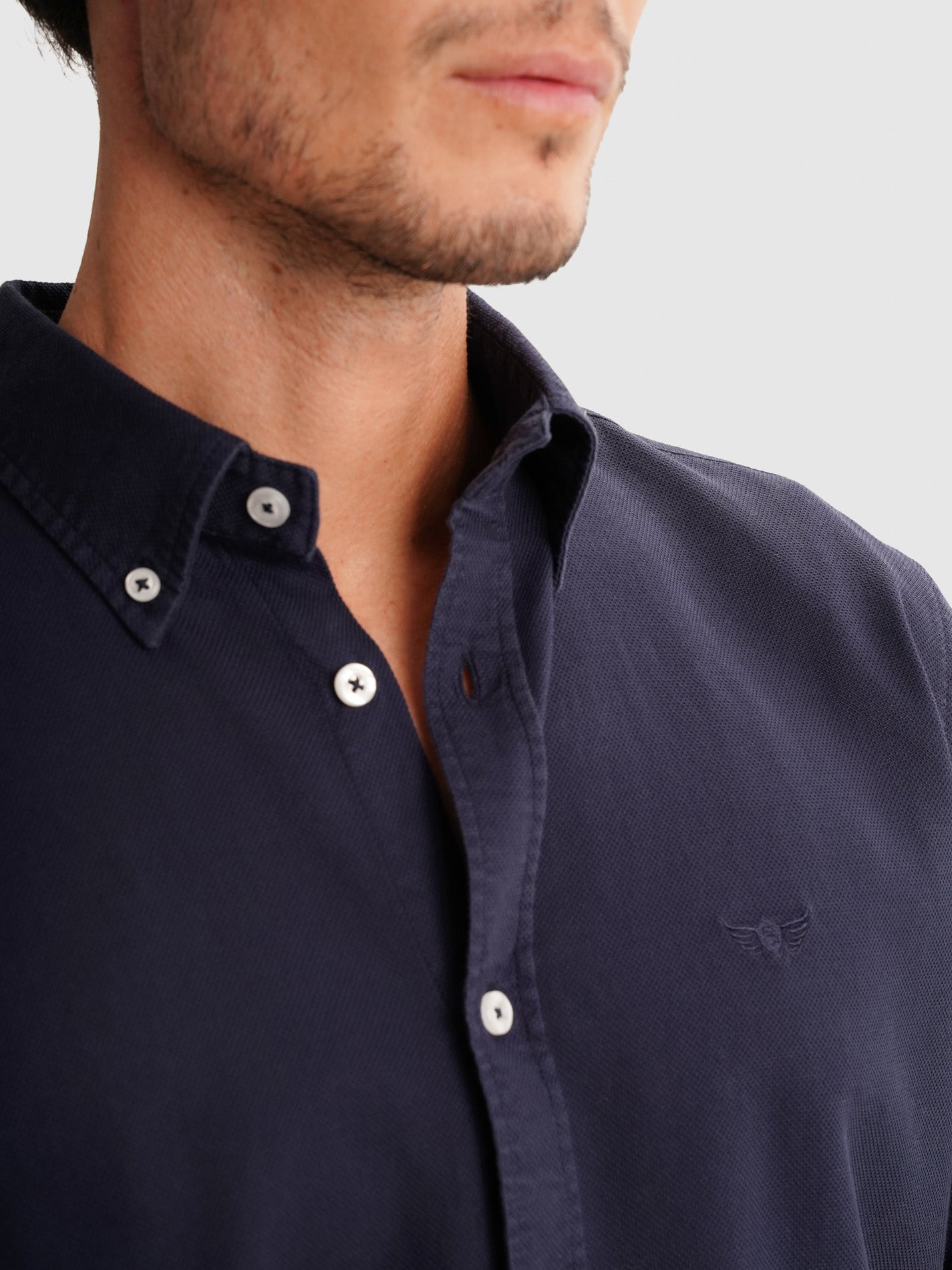 BLUE REGULAR FIT MR SHIRT. BLUE