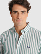 CAMISA MANGA LARGA VERDE REGULAR FIT MR. AZUL