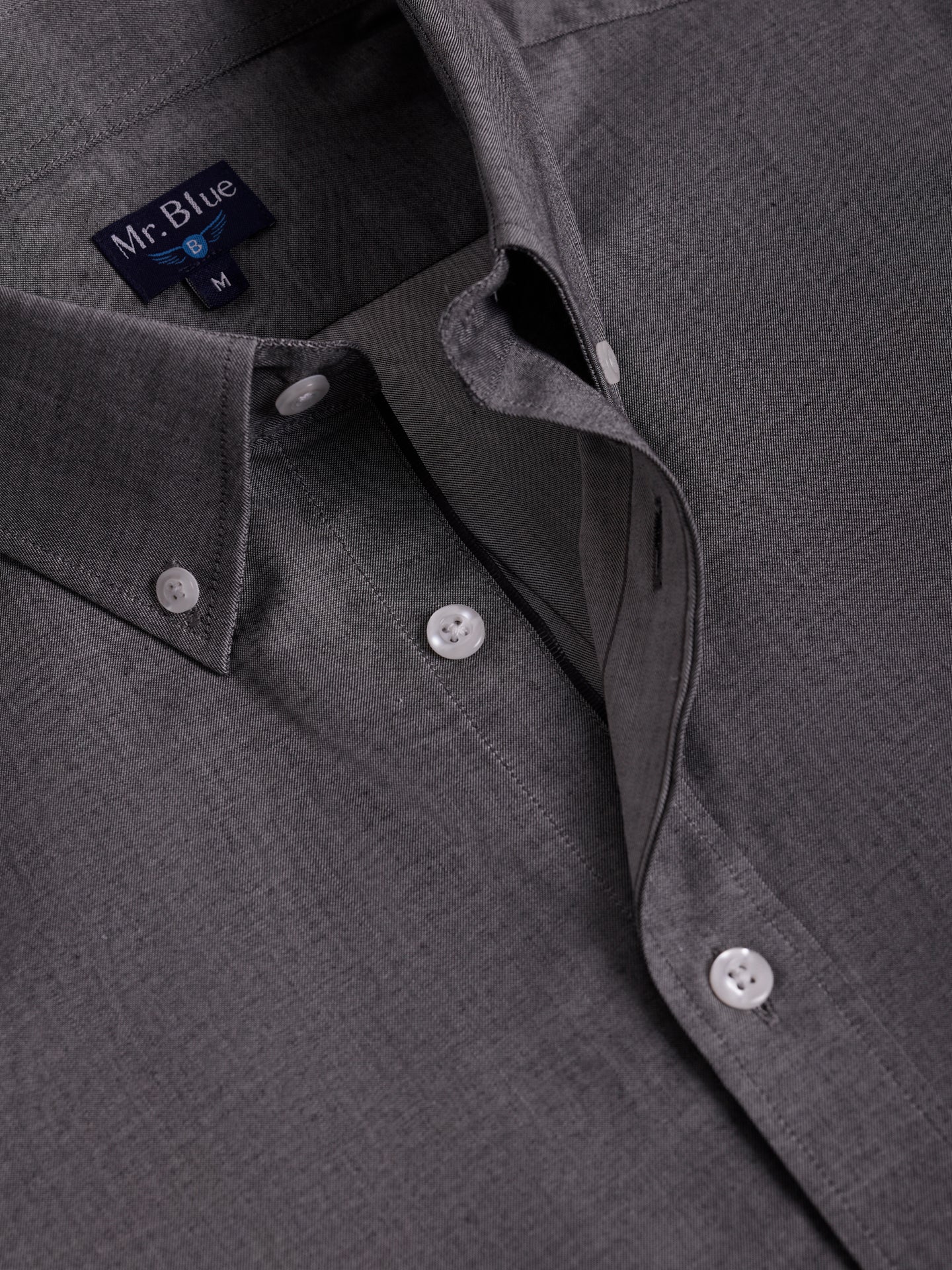 GRAY REGULAR FIT MR SHIRT. BLUE