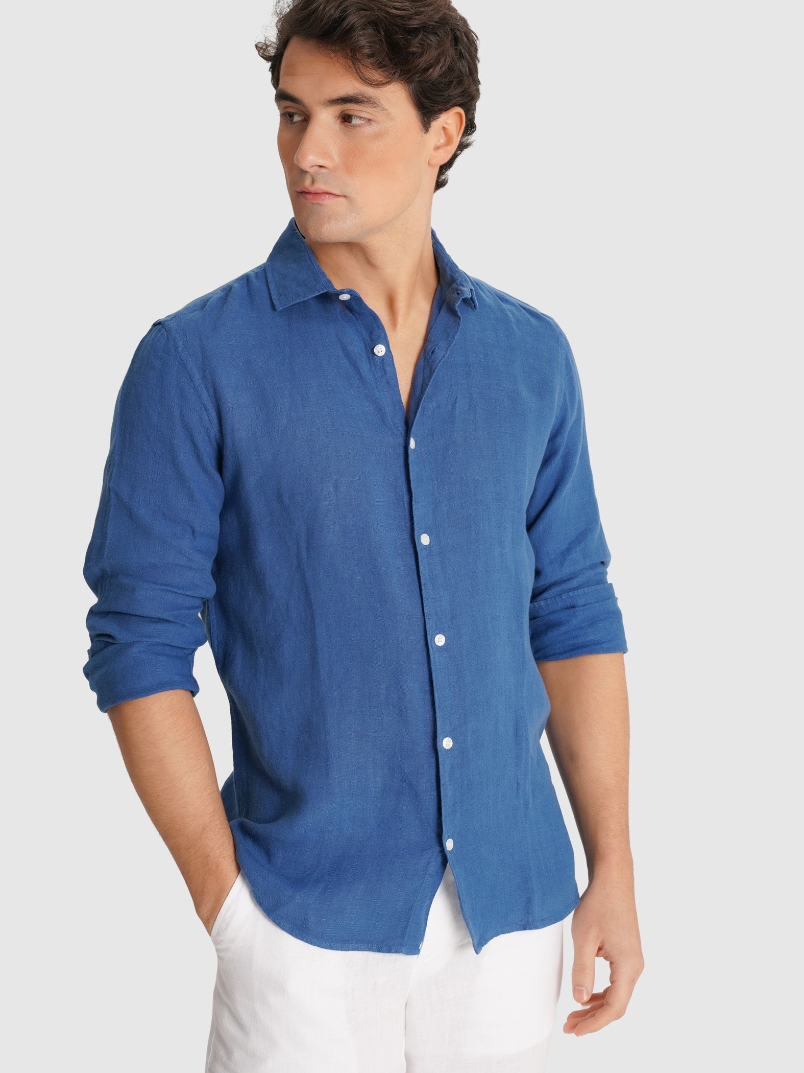 CAMISA SASTRERÍA MANGA LARGA AZUL MARK BELLUCCI