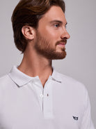 POLO BLANCO MANGA CORTA REGULAR FIT MR. AZUL