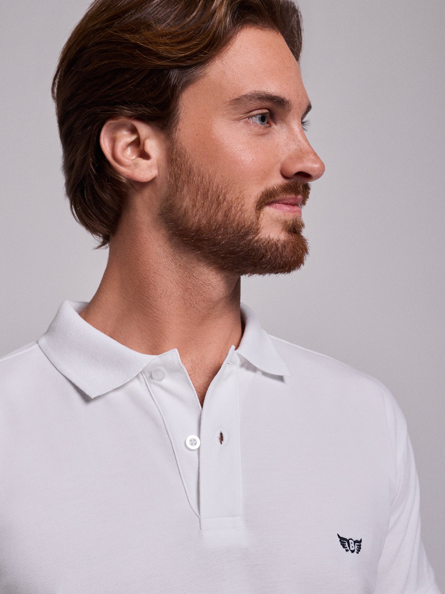 POLO BLANCO MANGA CORTA REGULAR FIT MR. AZUL