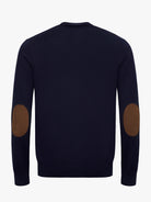 BLUE COTTON PULLOVER WITH REGULAR FIT MR ELBOW PADS. BLUE