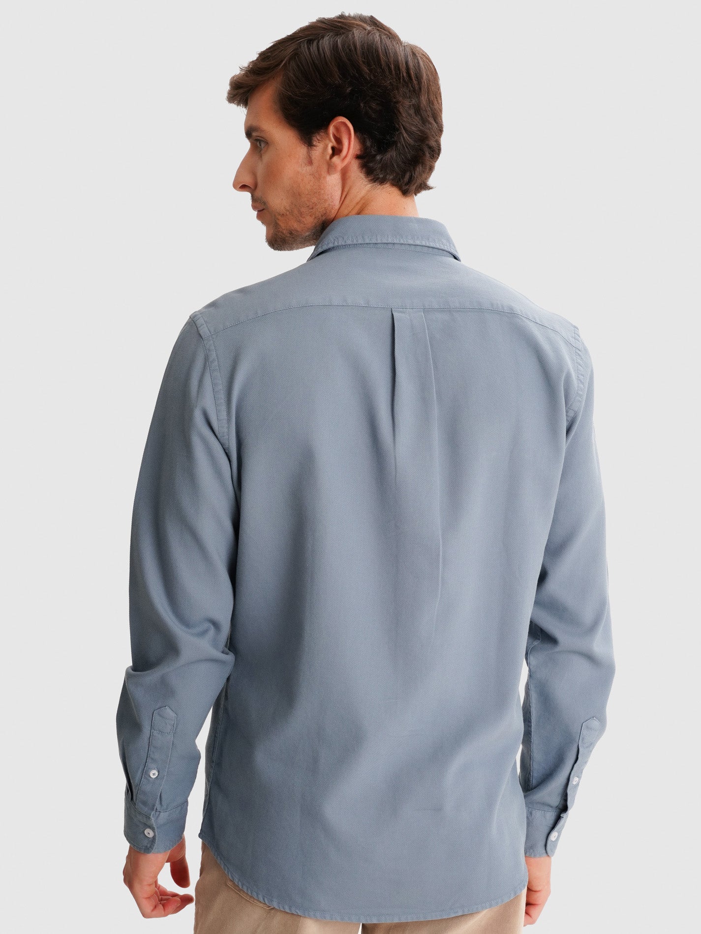 TAILORED FIT MR. BLUE COTTON SHIRT. BLUE