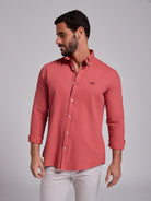 PINK COTTON SHIRT LONG SLEEVE REGULAR FIT MR. BLUE