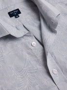 Camisa Regular Fit Lino Azul Mr. Blue
