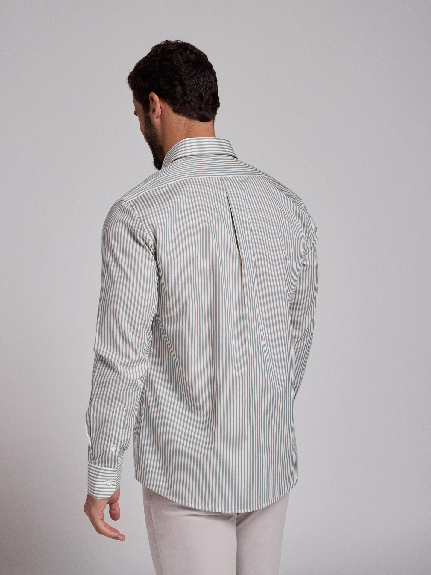 CAMISA ALGODÓN VERDE MANGA LARGA REGULAR FIT MR. AZUL