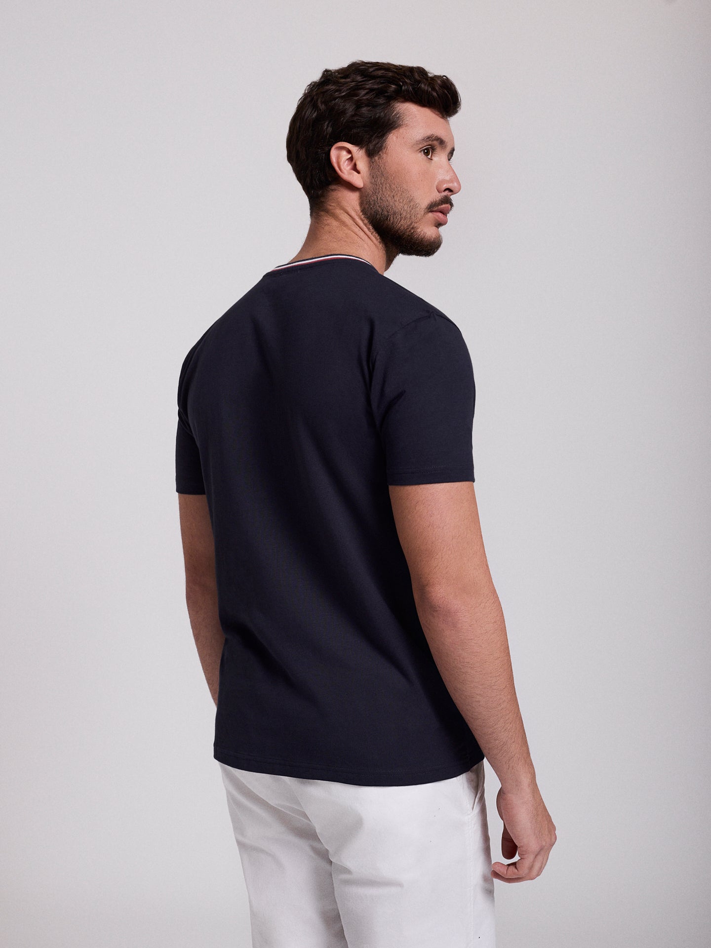 CAMISETA ALGODÓN AZUL MANGA CORTA REGULAR FIT MR. AZUL