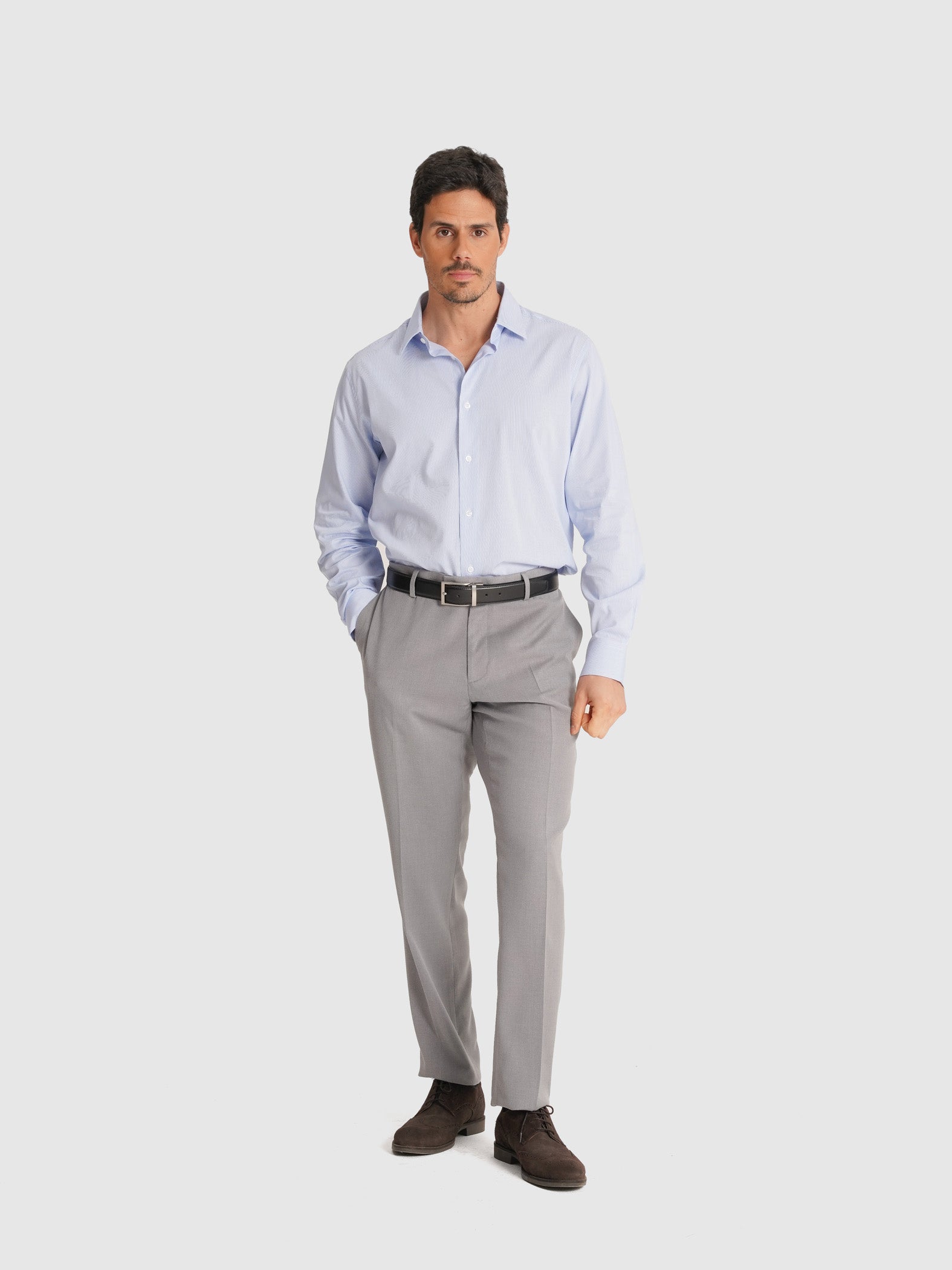 CAMISA MANGA LARGA AZUL CLASSIC FIT MR. AZUL