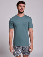 CAMISETA ALGODÓN VERDE MANGA CORTA REGULAR FIT MR. AZUL