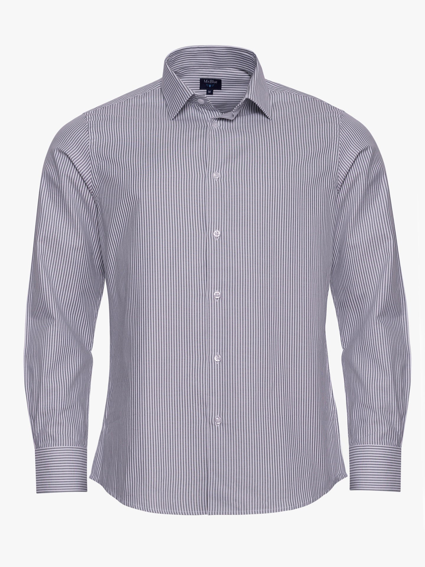 CAMISA MR GRIS SLIM FIT. AZUL