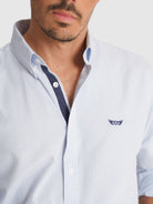 BLUE LONG SLEEVE REGULAR FIT MR SHIRT. BLUE