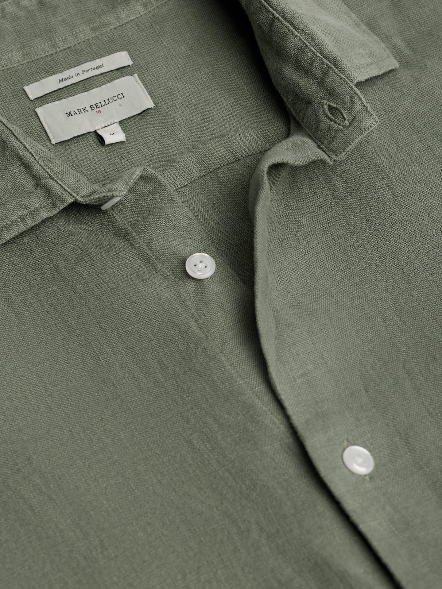 CAMISA LINO VERDE MANGA LARGA SASTRERÍA MARK BELLUCCI