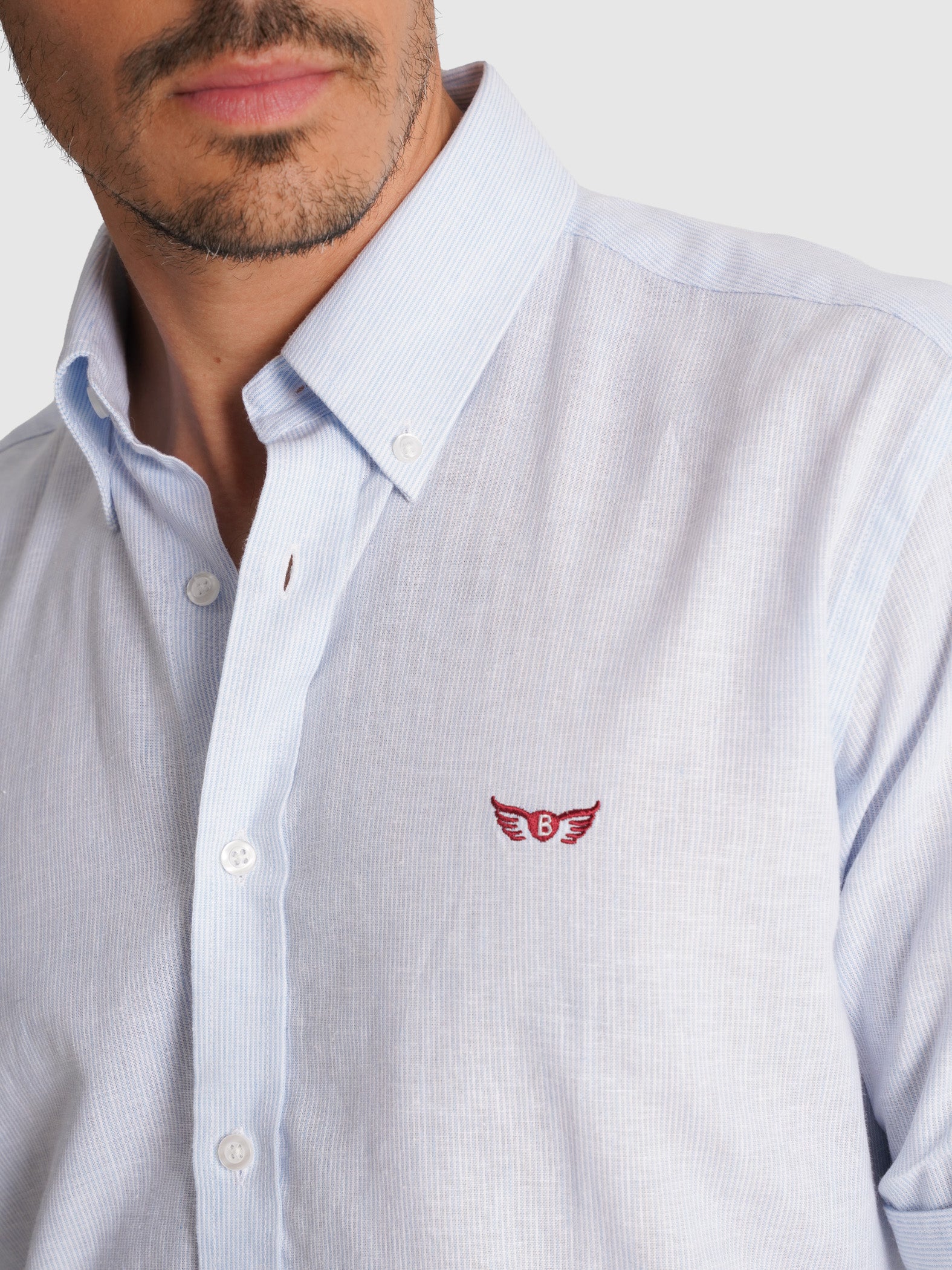 CAMISA MR AZUL MANGA LARGA REGULAR FIT. AZUL