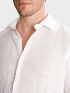 CAMISA LINO BLANCO MANGA LARGA SASTRERÍA MARK BELLUCCI