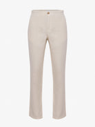 BEIGE LINEN REGULAR FIT TROUSERS MARK BELLUCCI