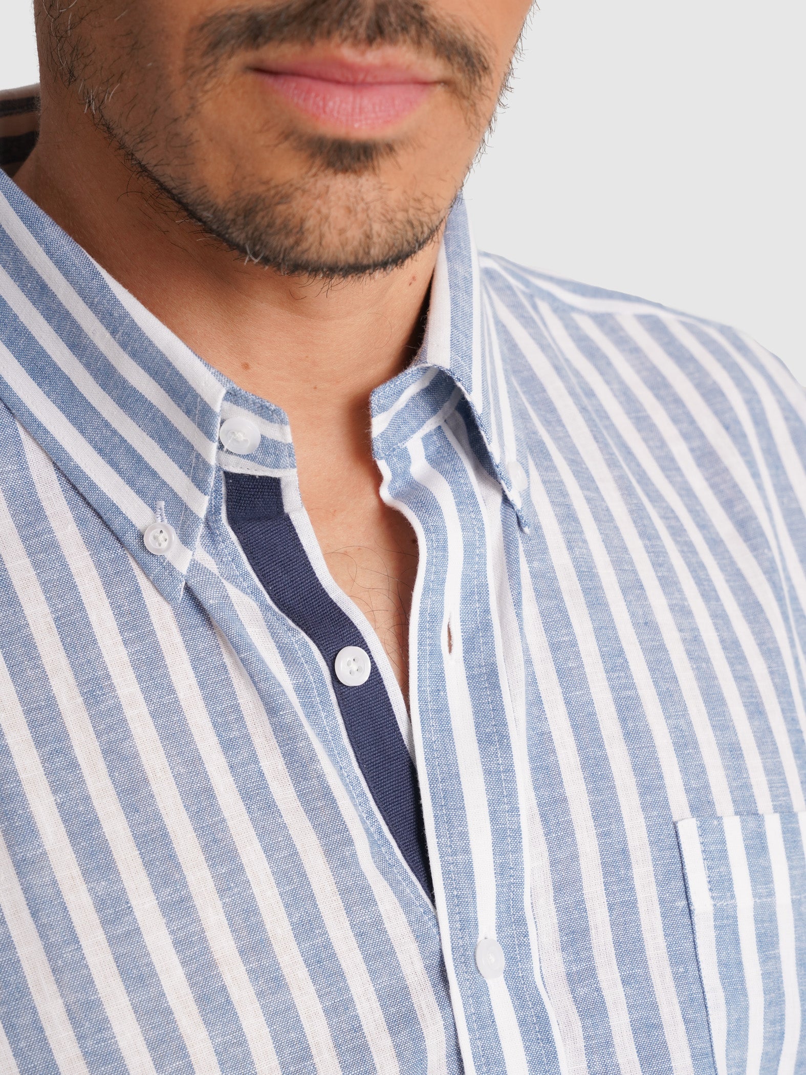 BLUE SHORT SLEEVE REGULAR FIT MR. BLUE