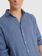 CAMISA REGULAR FIT MANGA LARGA AZUL MARK BELLUCCI