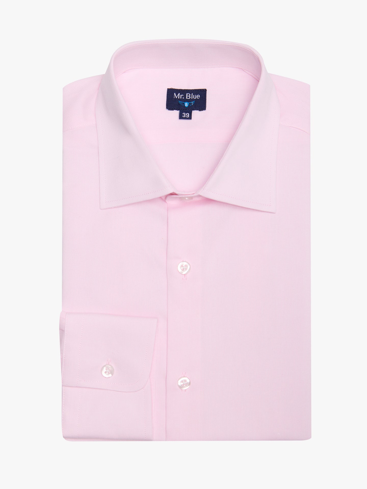 CAMISA MANGA LARGA DE ALGODÓN ROSA CLASSIC FIT MR. AZUL