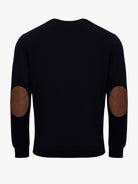 BLUE THIN PULLOVER WITH REGULAR FIT MR ELBOW PADS. BLUE