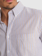 BLUE LONG SLEEVE REGULAR FIT MR SHIRT. BLUE