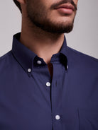 BLUE COTTON SHIRT SHORT SLEEVE REGULAR FIT MR. BLUE
