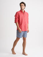 Mr. Blue Pink Linen Regular Fit Shirt