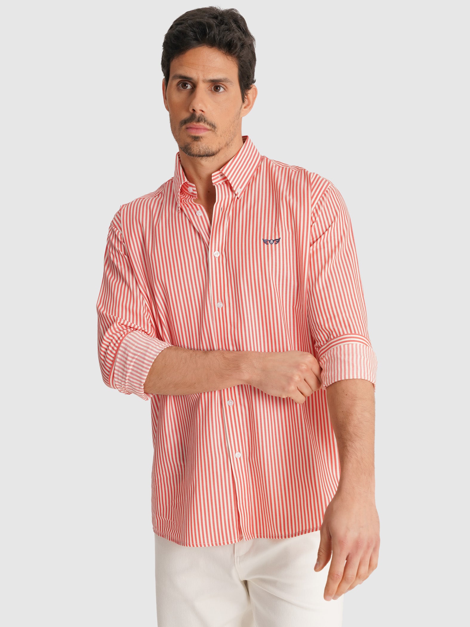 CAMISA MR ROJA MANGA LARGA REGULAR FIT. AZUL