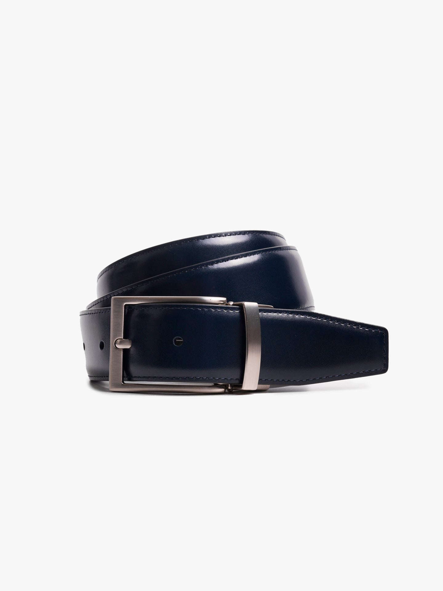 BLACK LEATHER BELT REGULAR FIT MR. BLUE