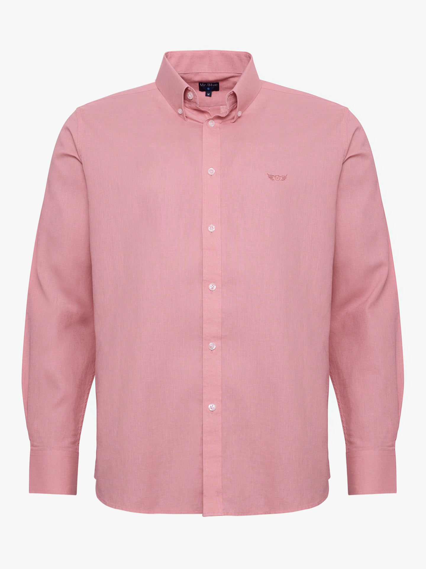 ORANGE LINEN SHIRT LONG SLEEVE REGULAR FIT MR. BLUE