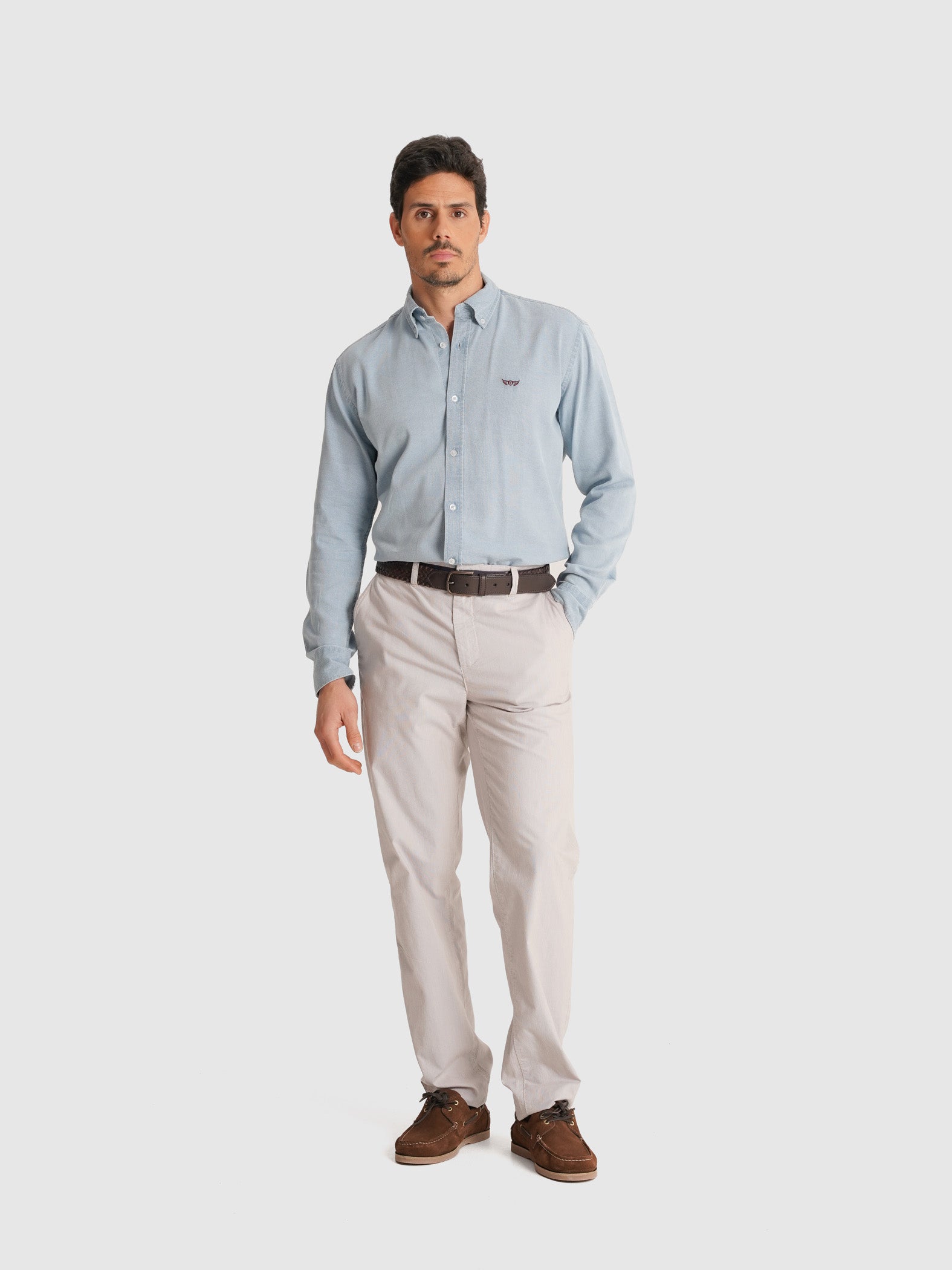 CAMISA MR AZUL MANGA LARGA REGULAR FIT. AZUL