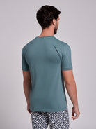 CAMISETA ALGODÓN VERDE MANGA CORTA REGULAR FIT MR. AZUL