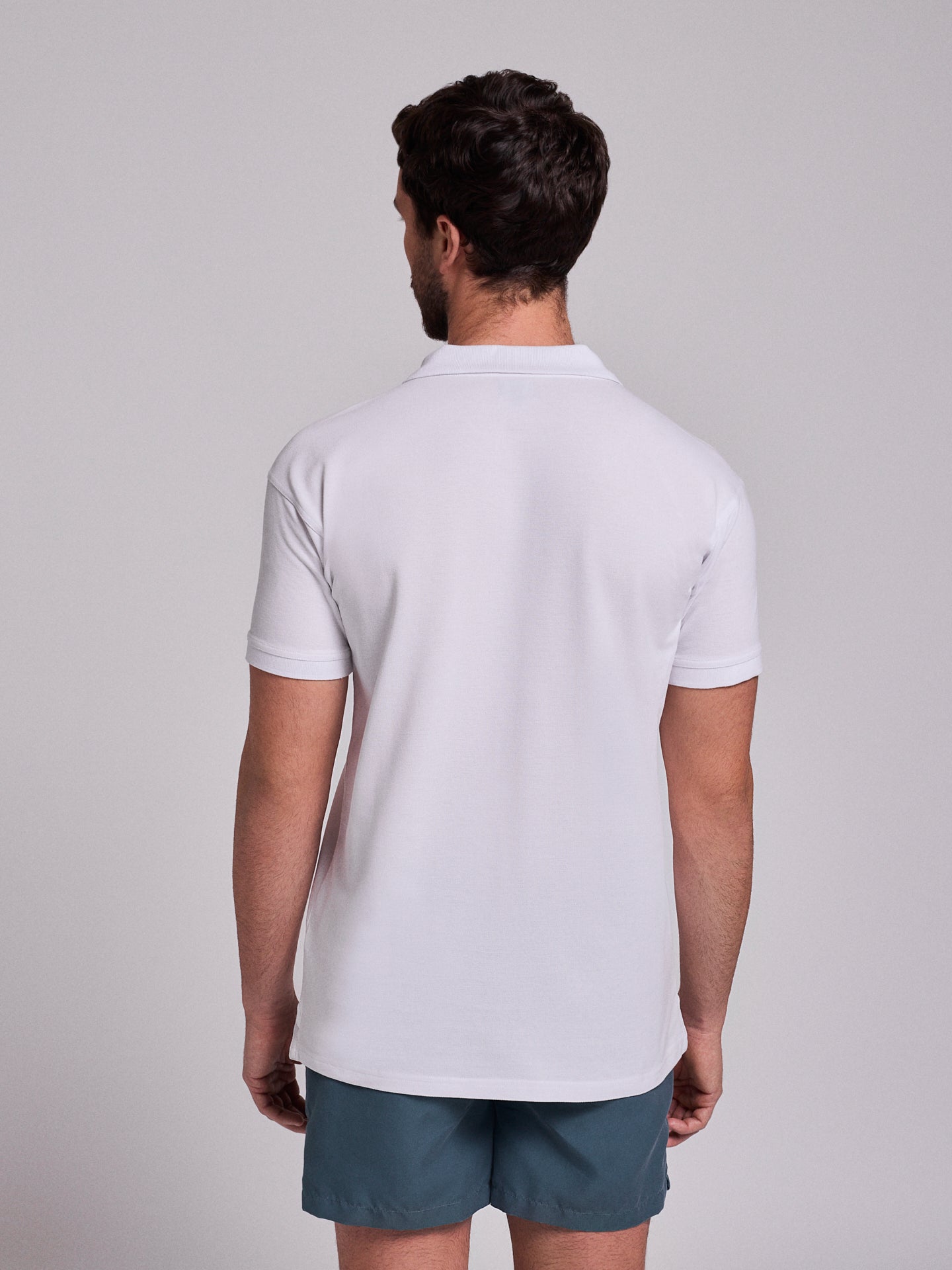 POLO BLANCO MANGA CORTA REGULAR FIT MR. AZUL