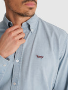 CAMISA MR AZUL MANGA LARGA REGULAR FIT. AZUL