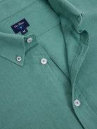 CAMISA LINO VERDE MANGA LARGA REGULAR FIT MR. AZUL