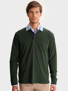 RUGBIE ALGODÃO VERDE MANGA COMPRIDA REGULAR FIT MR. BLUE