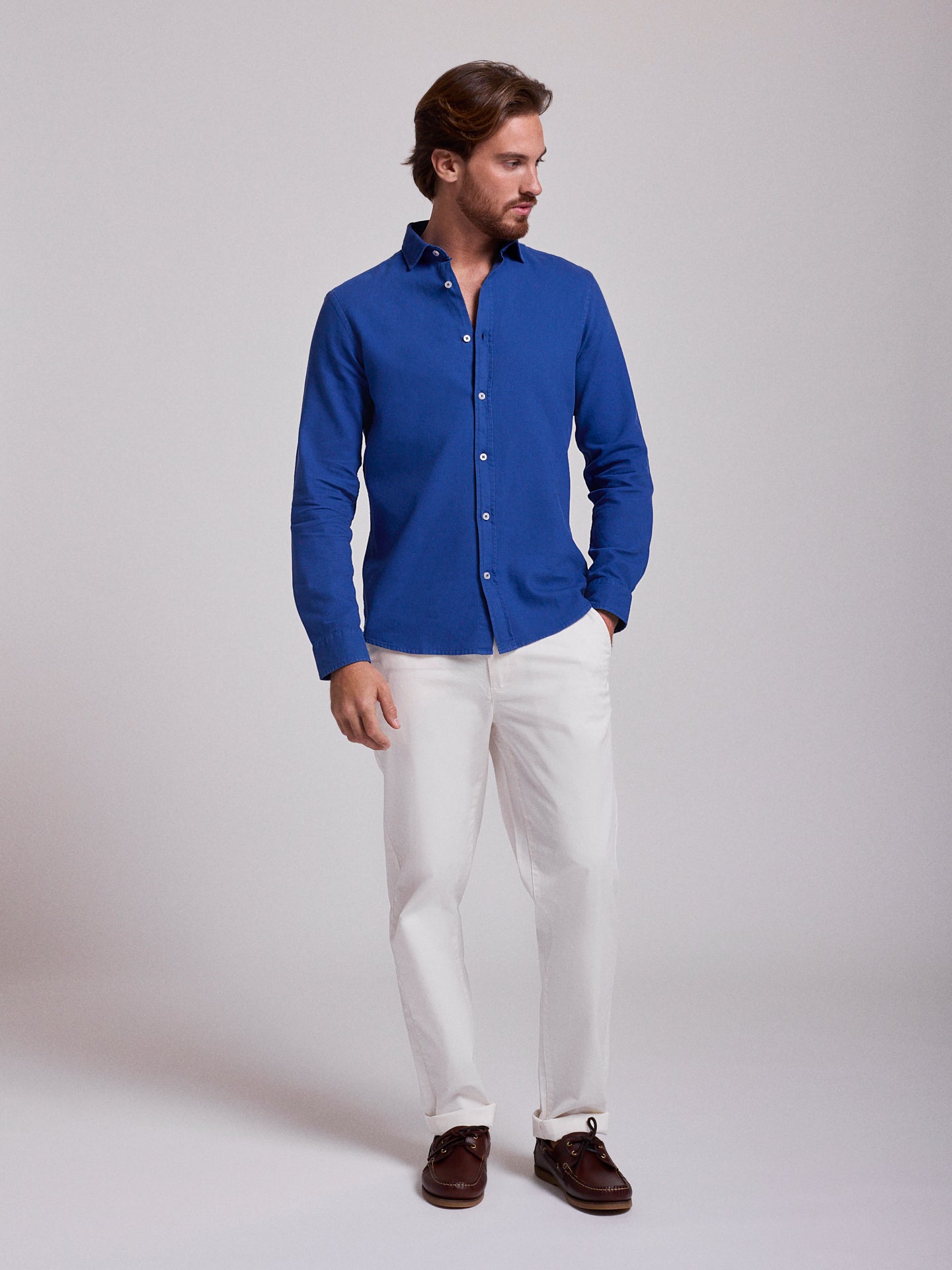 BLUE COTTON SHIRT LONG SLEEVE REGULAR FIT MR. BLUE