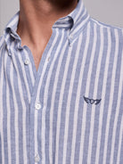 BLUE LINEN SHIRT LONG SLEEVE REGULAR FIT MR. BLUE