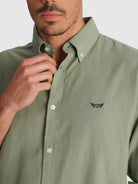 CAMISA MANGA LARGA VERDE REGULAR FIT MR. AZUL