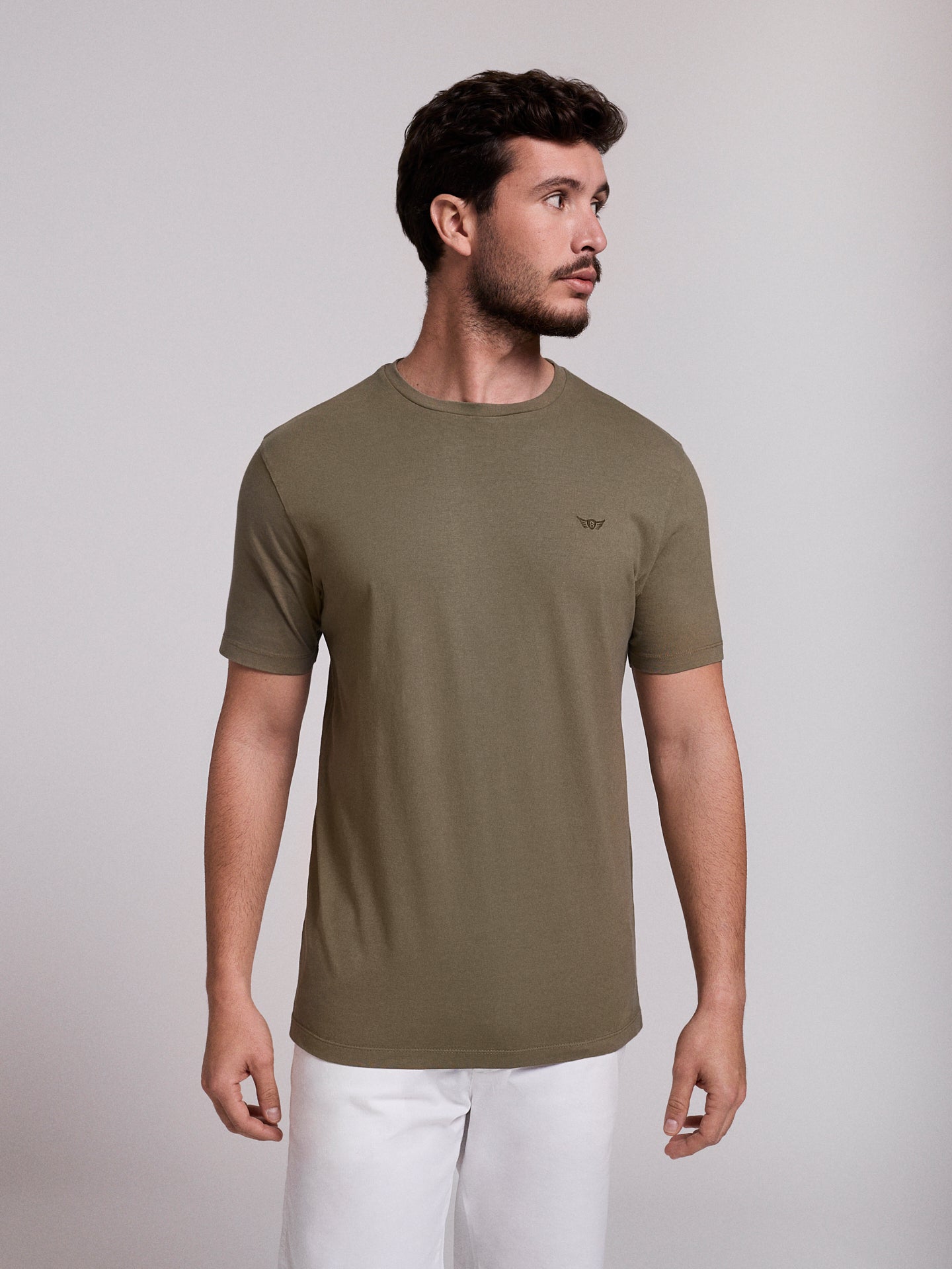 CAMISETA ALGODÓN VERDE MANGA CORTA REGULAR FIT MR. AZUL