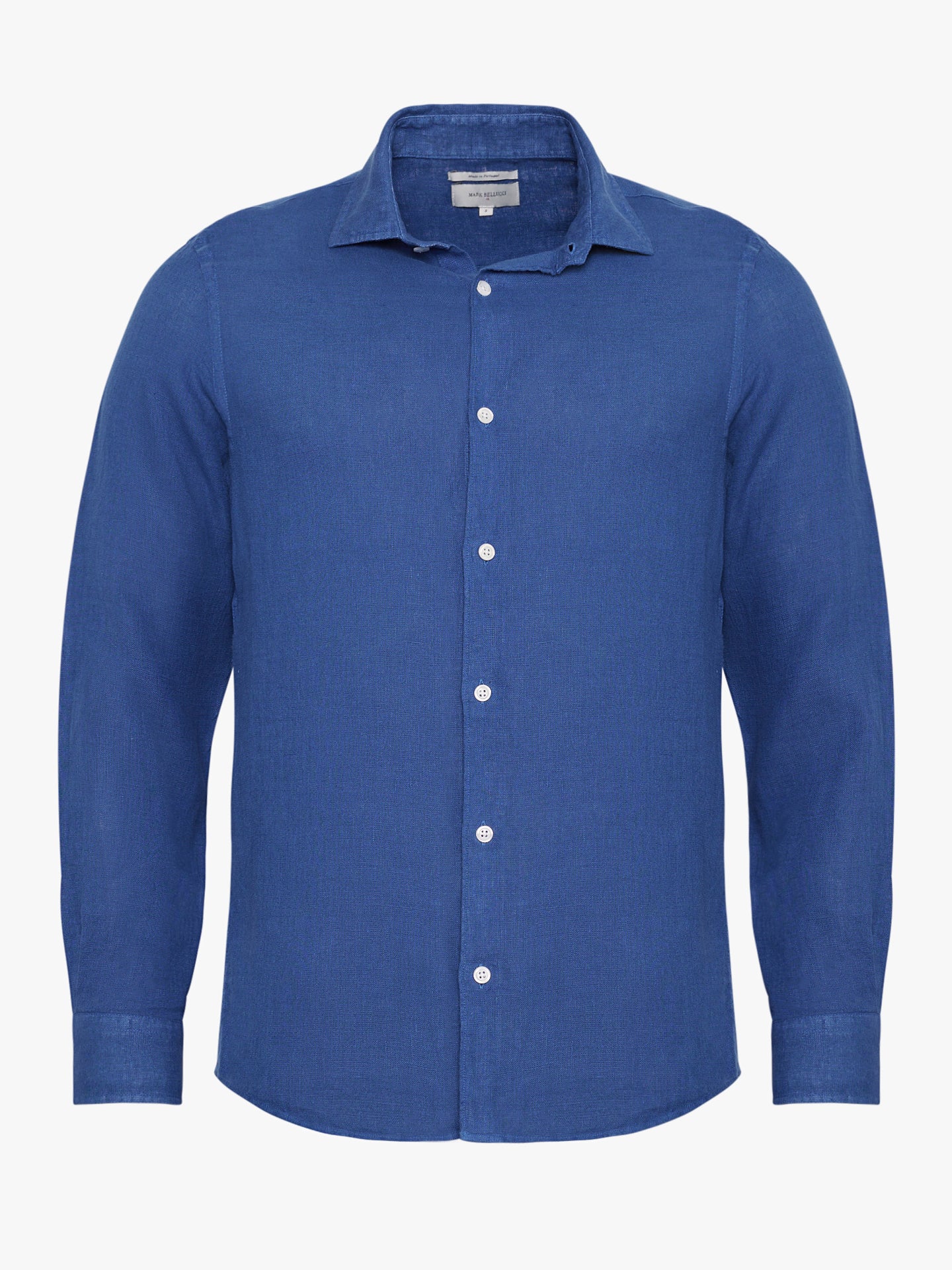 Tailored Fit Blue Linen Shirt Mr. Blue