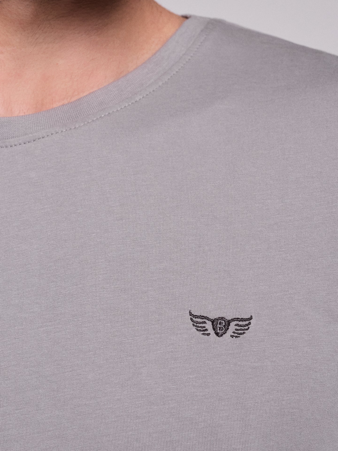 CAMISETA ALGODÓN GRIS MANGA CORTA REGULAR FIT MR. AZUL