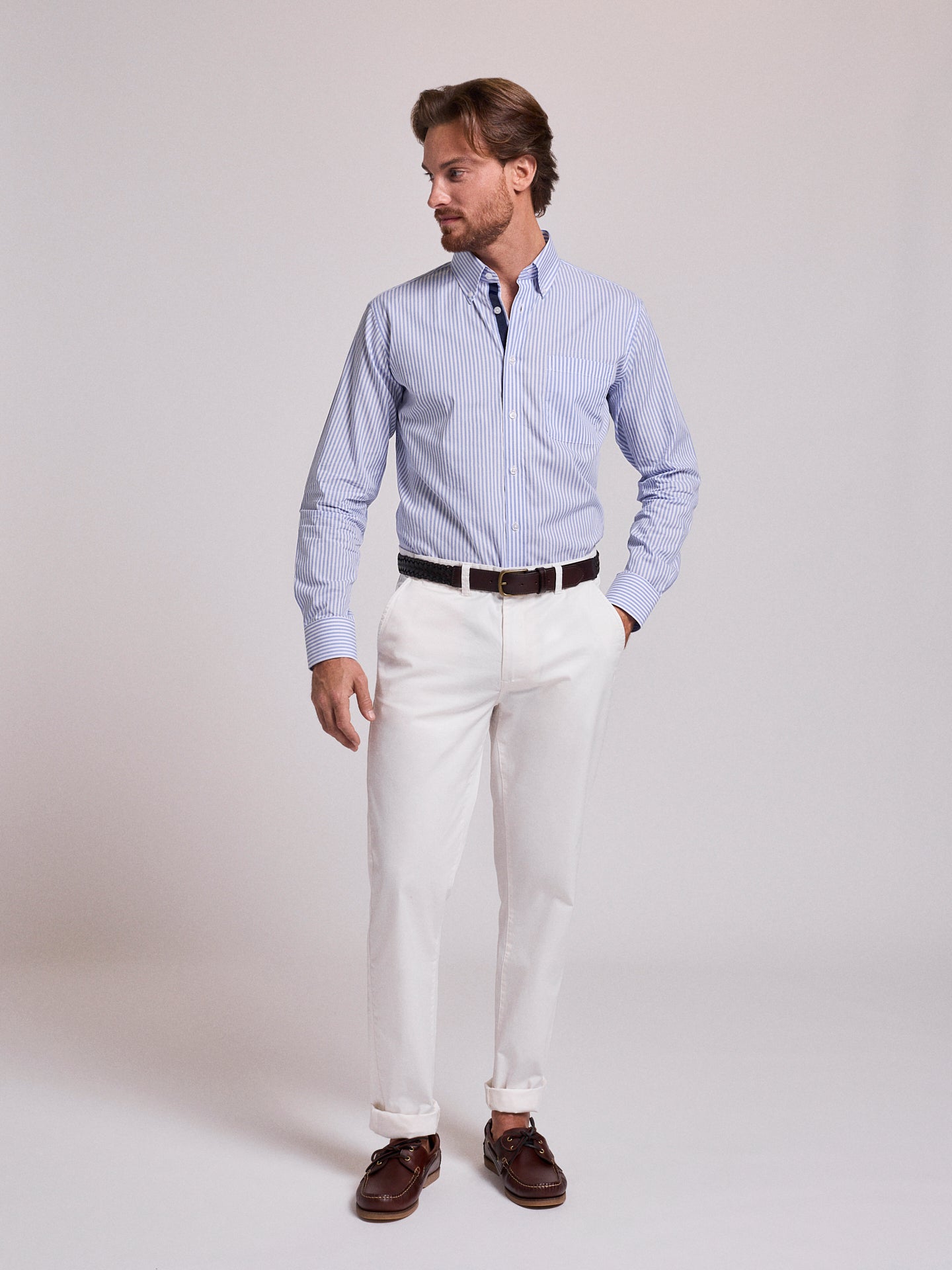 CAMISA ALGODÓN AZUL MANGA LARGA REGULAR FIT MR. AZUL