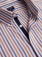 CAMISA ALGODÓN MARRÓN MANGA LARGA REGULAR FIT MR. AZUL