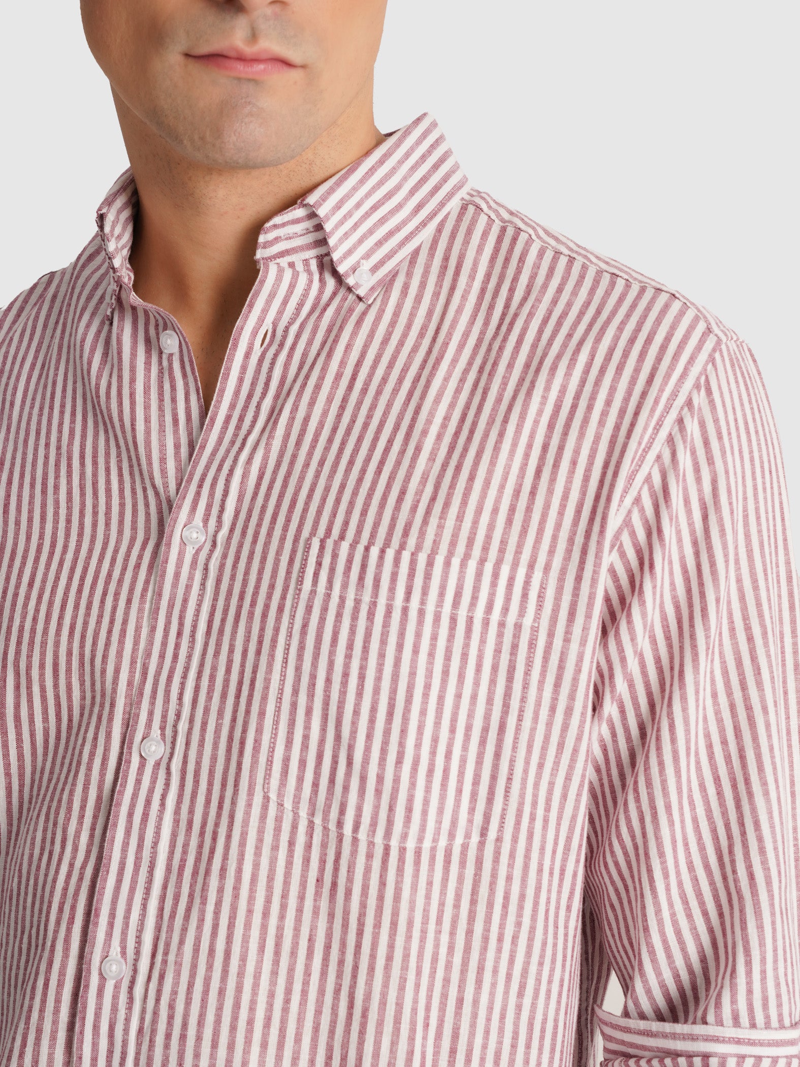 CAMISA MR BURDEOS MANGA LARGA REGULAR FIT. AZUL