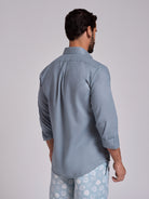 CAMISA LINO AZUL MANGA LARGA REGULAR FIT MR. AZUL
