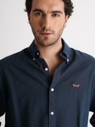 Regular Fit Blue Linen Shirt Mr. Blue