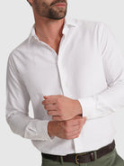 WHITE COTTON SHIRT LONG SLEEVE REGULAR FIT MARK BELLUCCI