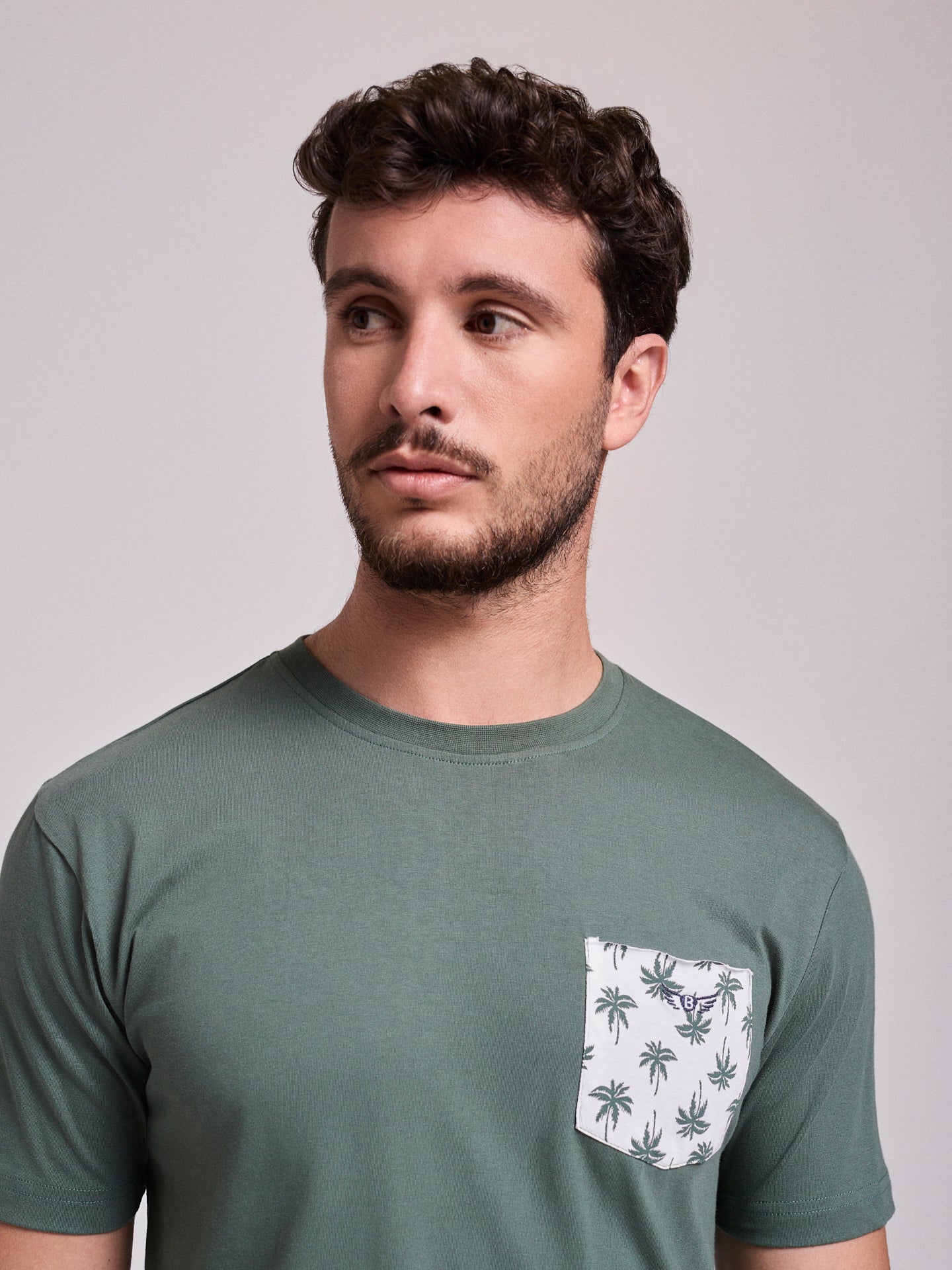 CAMISETA ALGODÓN VERDE MANGA CORTA REGULAR FIT MR. AZUL