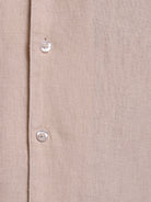BEIGE LINEN SHIRT SHORT SLEEVE REGULAR FIT MARK BELLUCCI